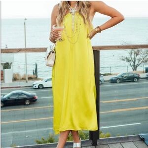 Show Me Your MuMu Yellow Halter Maxi Sundress